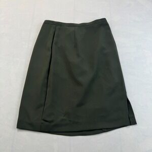 Vintage Isaac Hazan Straight & Pencil Skirt Womens 6 Green Lined Side Vented